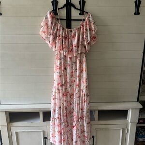BB Dakota Pink Floral Maxi Dress